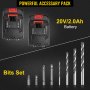 VEVOR Cordless Drill Driver, 20V 2Ah Cordless Drill Combo Kit, 10 mm Keyless Chuck Impact Drill, Electric Screwdriver Set With 2 Speed, 21+1 Torque Brushless Cordless Drill for Home Improvement & DIY