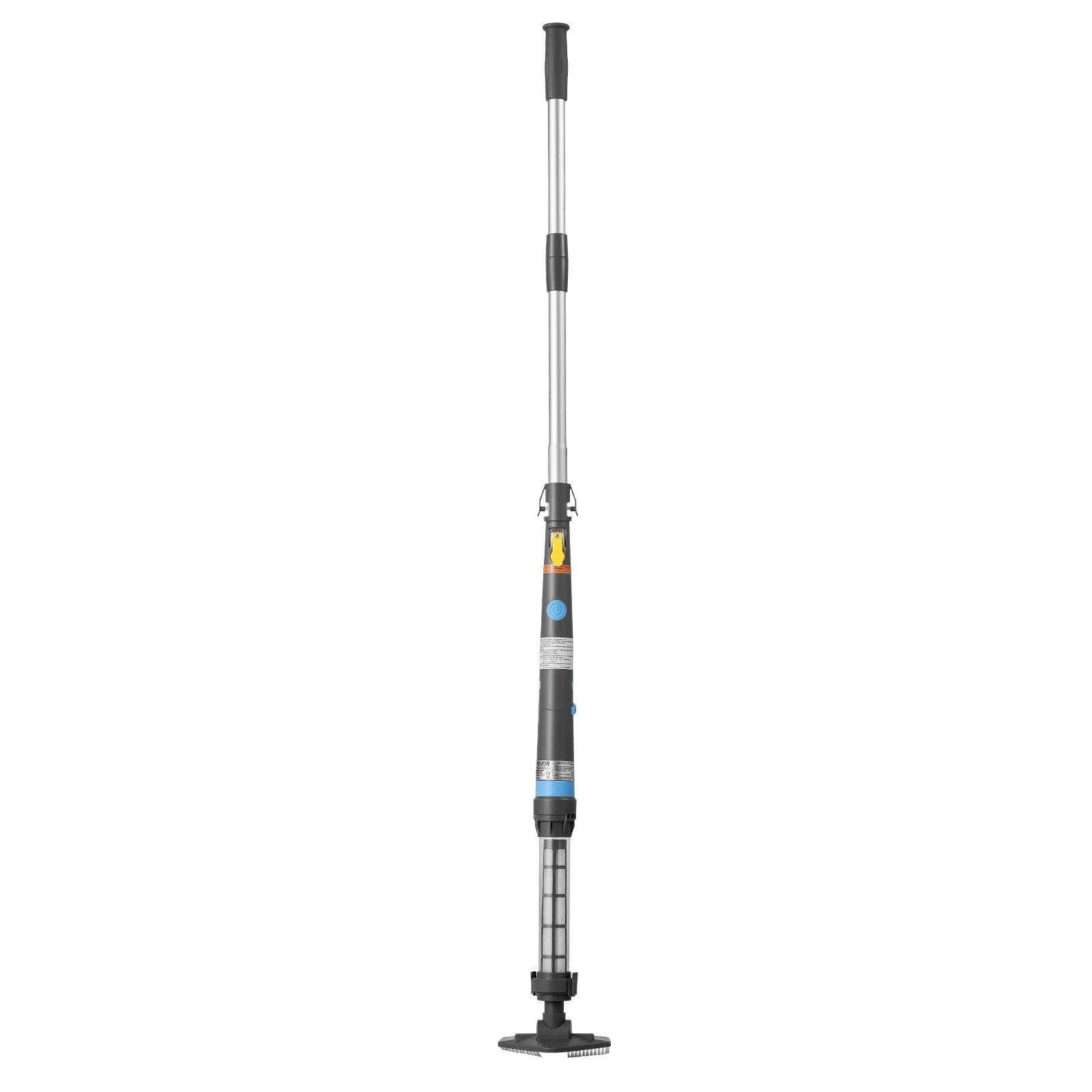 VEVOR Handheld Pool Vacuum, 32 L/min Cordless Spa Hot Tub Vacuum with Extension Pole and 2 Brush Heads, 60 Mins Running Time, for Small Debris, Sand, Rechargeable Pool Cleaner for Above Ground Pools