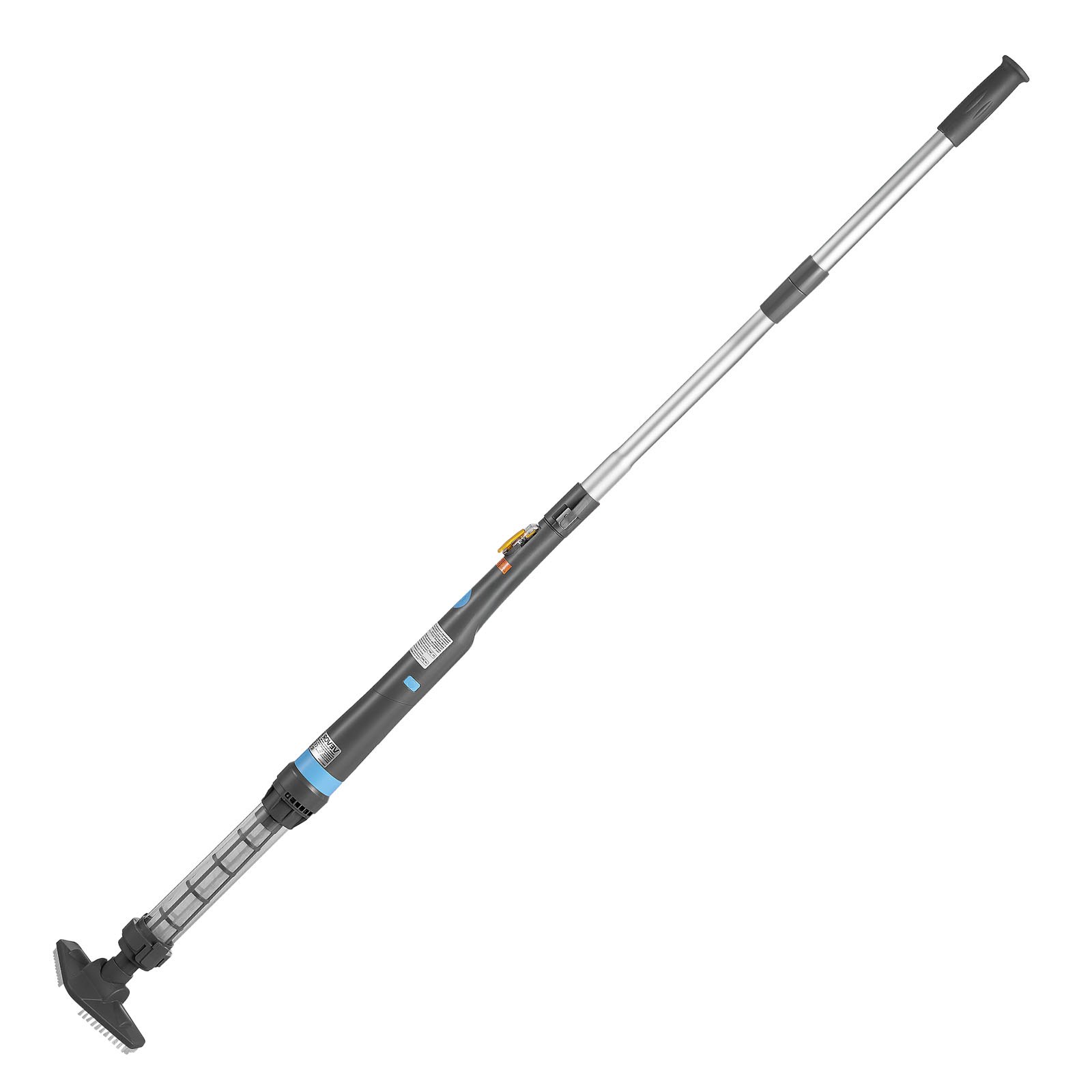 VEVOR Handheld Pool Vacuum, 32 L/min Cordless Spa Hot Tub Vacuum with Extension Pole and 2 Brush Heads, 60 Mins Running Time, for Small Debris, Sand, Rechargeable Pool Cleaner for Above Ground Pools