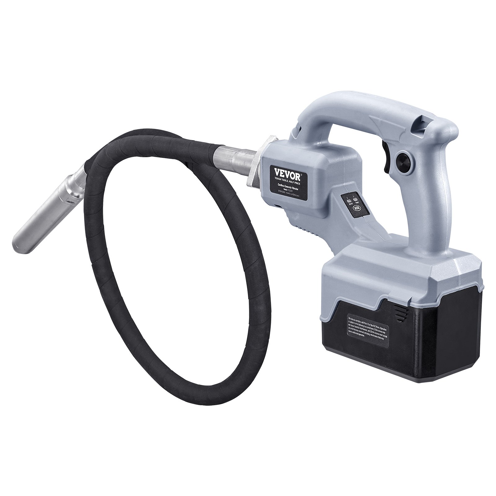 VEVOR Cordless Concrete Vibrator, 5.6 ft, Electric Vibrator 15500 VPM, Electric Concrete Vibrating Tool With 1.4'' Diameter Shaft Rod, Portable Pencil Cement Vibrator Remove Air Bubble & Concrete