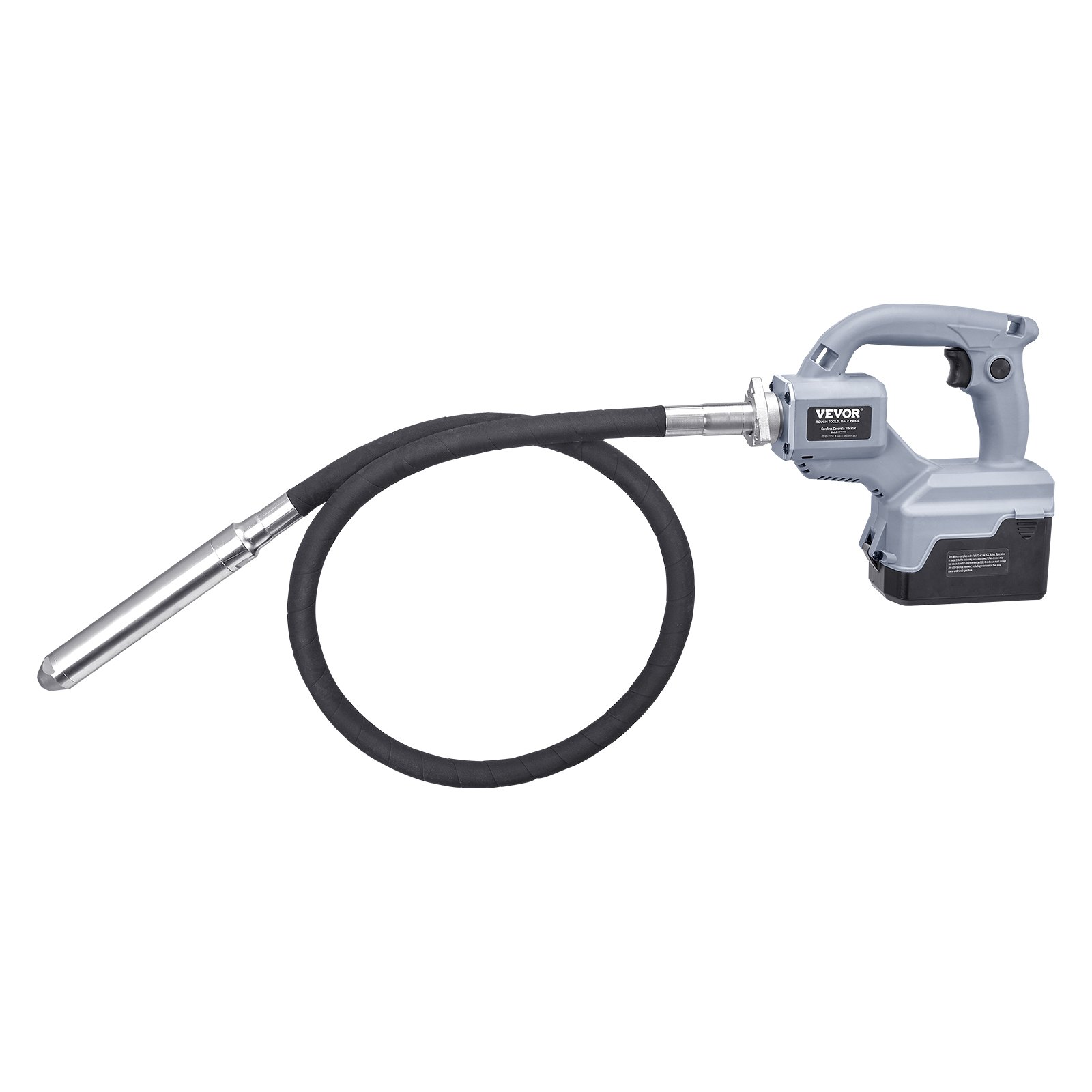 VEVOR Cordless Concrete Vibrator, 5.6 ft, Electric Vibrator 15500 VPM, Electric Concrete Vibrating Tool With 1.4'' Diameter Shaft Rod, Portable Pencil Cement Vibrator Remove Air Bubble & Concrete
