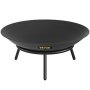 VEVOR Fire Pit Bowl, 22-Inch Deep Round Carbon Steel Fire Bowl, Wood Burning for Outdoor Patios, Backyards & Camping Uses, with A Drain Hole and A Firewood Stick, Black