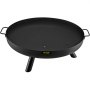 VEVOR fire pit bowl with handles and three sturdy legs in black color.