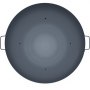 top view of a VEVOR fire pit bowl with handles and a smooth, grey finish.