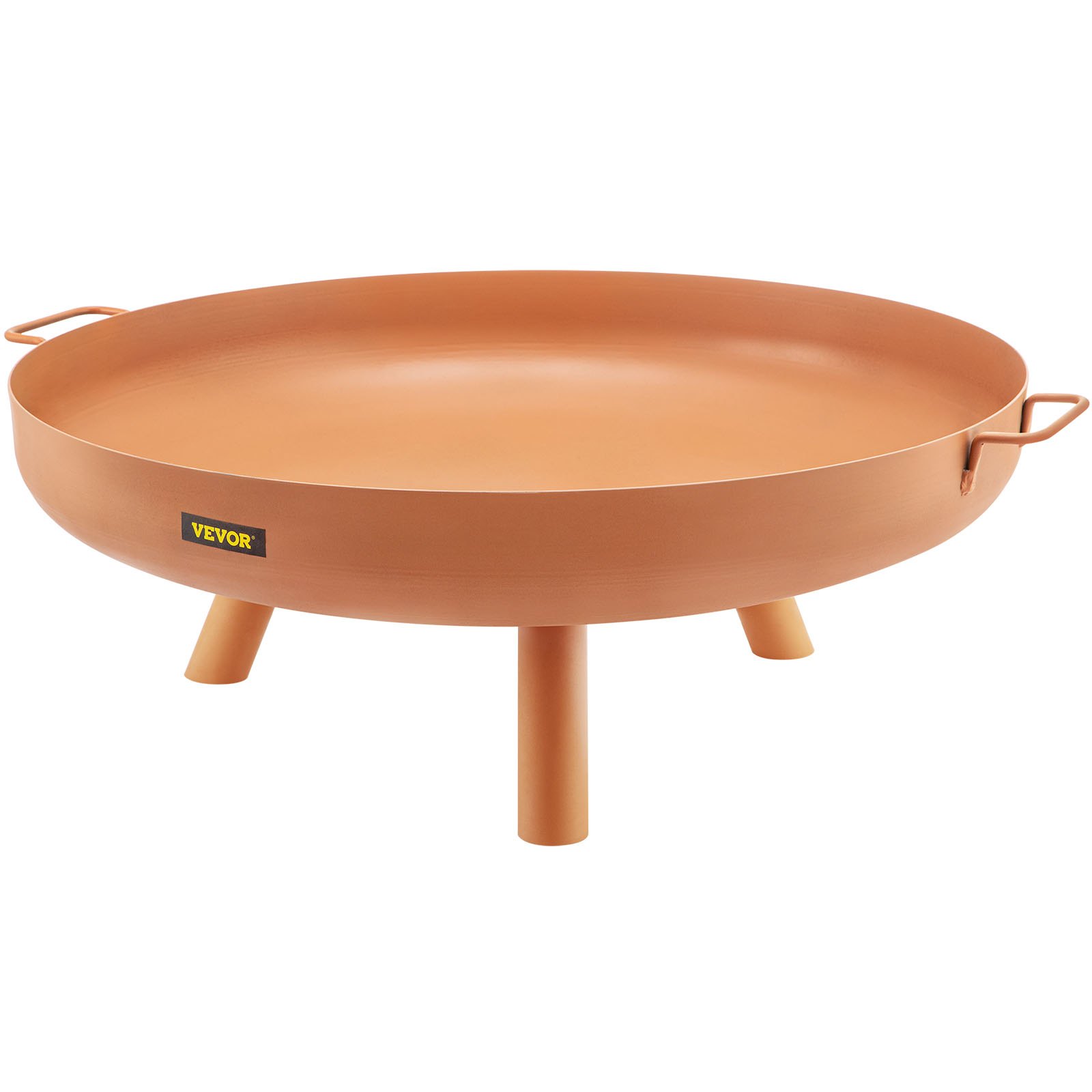 VEVOR fire pit bowl with sturdy handles and three legs.