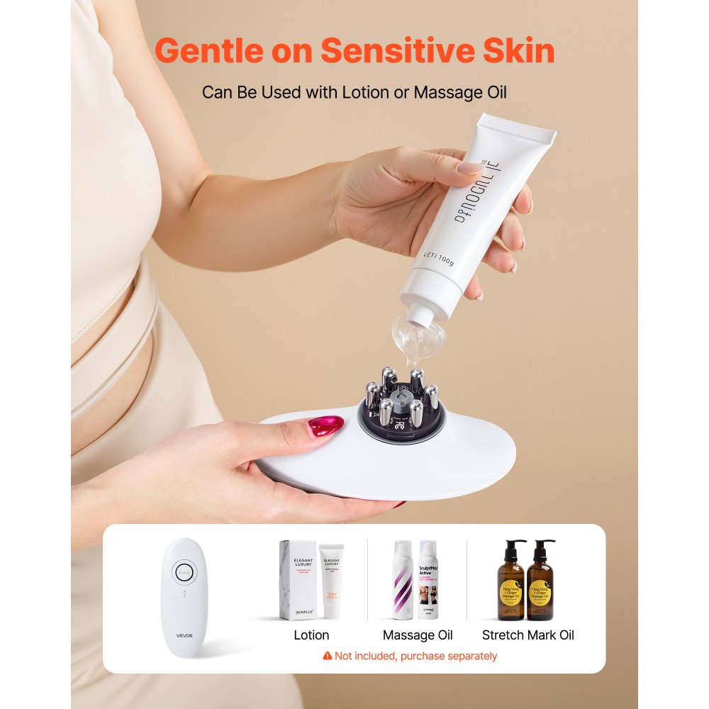 VEVOR Body Sculpting Machine, 3-in-1 Electric Cellulite Massager with 3 Adjustable Functional Modes, Skin Tightening Cupping Therapy Tool with 60 Min Wireless Use, for Back, Belly, Waist, Arms, Legs