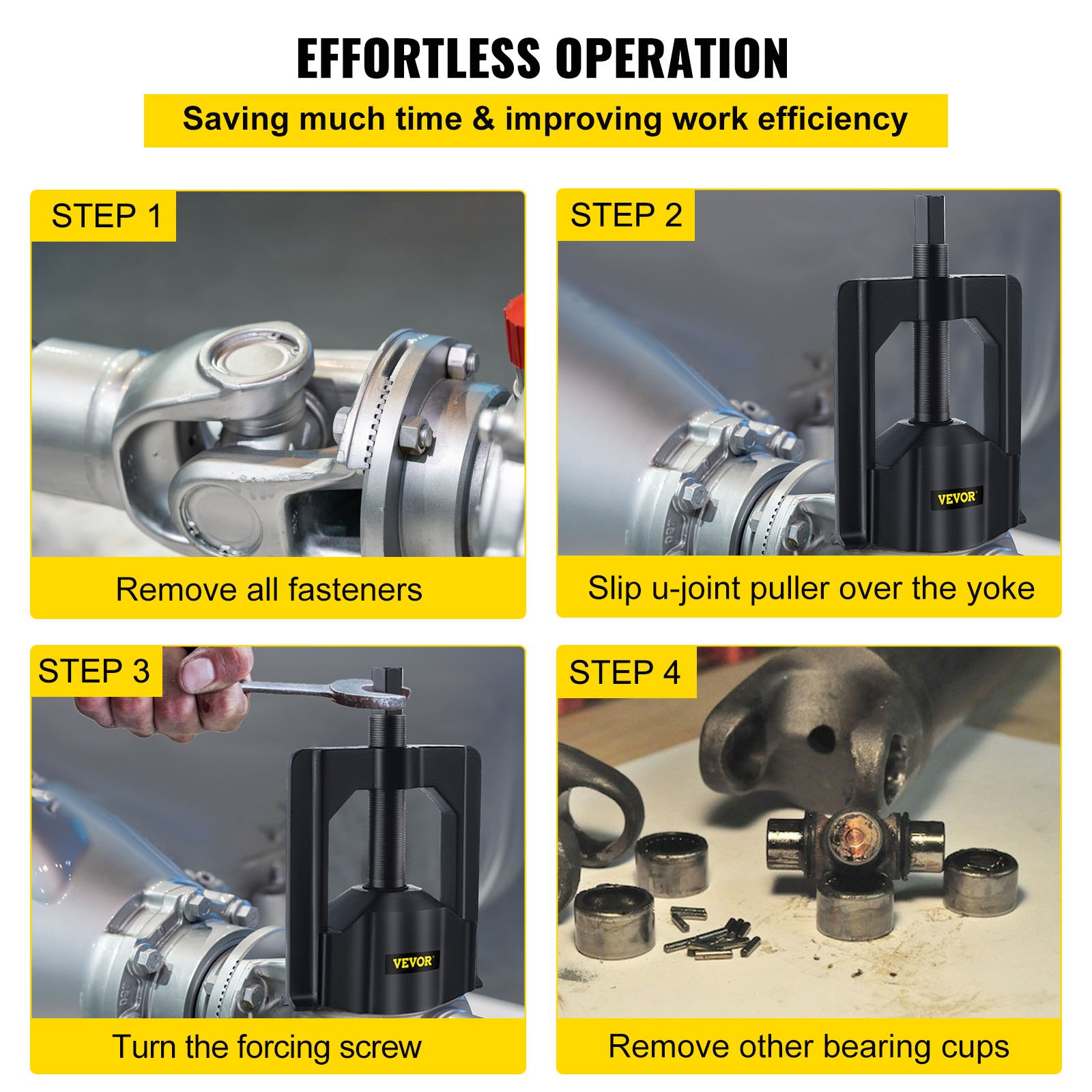 VEVOR U Joint Puller (Class 6-8) Heavy Duty Universal Joint Puller U Joint Removal Tool w/ 5192 Bearing Cup Installer