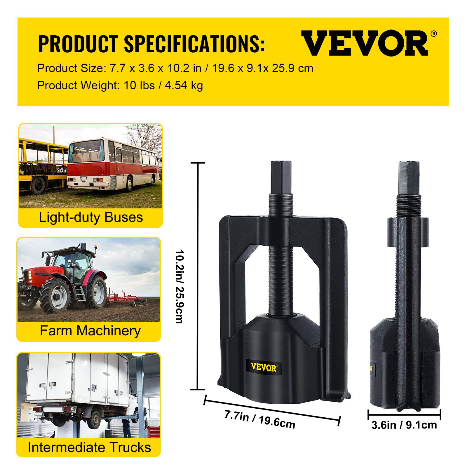 VEVOR U Joint Puller (Class 6-8) Heavy Duty Universal Joint Puller U Joint Removal Tool w/ 5192 Bearing Cup Installer