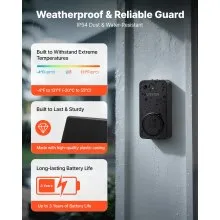 VEVOR Wireless Doorbell Kit, IP54 Waterproof Door Chime Ranges up to 1000 ft, 5 Adjustable Volumes, 48 Ringtones, Easy Installation, Wireless Doorbell Ideal for Home, Doorway, Classroom, Office, Black