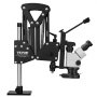 VEVOR Multi-Directional Microscope with Spring Bracket Micro Inlaid Mirror, for Diamond Setting Jewelry Making Engraving, 7X-45X Continuous Magnification, Jewelry Microscope with Adjustable LED Light