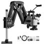 VEVOR Multi-Directional Microscope with Spring Bracket Micro Inlaid Mirror, for Diamond Setting Jewelry Making Engraving, 7X-45X Continuous Magnification, Jewelry Microscope with Adjustable LED Light