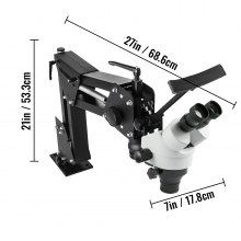 VEVOR Micro Inlaid Mirror Multi-retningsmikroinnstillingsmikroskop 76 mm Lens Fjærbrakett Smykkeverktøy 7X-4,5X