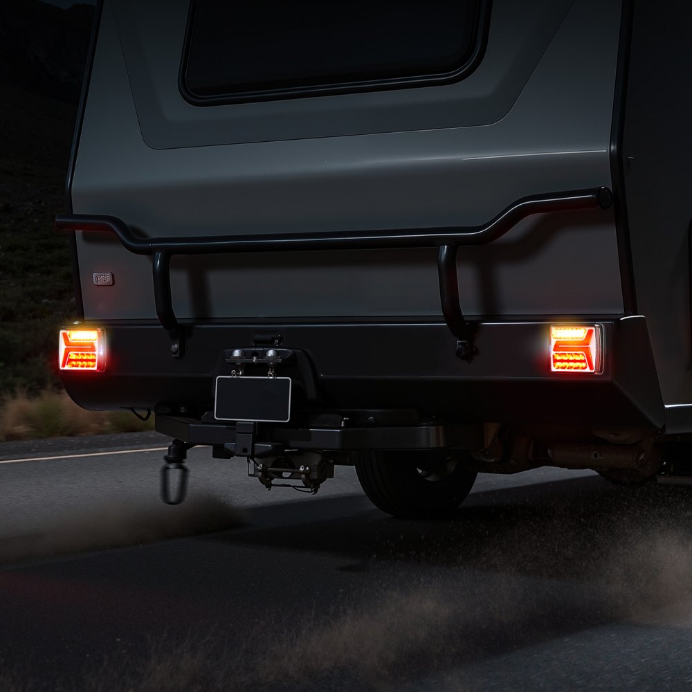 VEVOR Trailer Lights, 2PCS 12V Square LED Magnetic Wireless Trailer Tail Lights Kit with Stop Brake Turn Tail License Plate Lamp, Waterproof Tow Lighting Kit for Boat Truck Camper RV Tractor Caravan