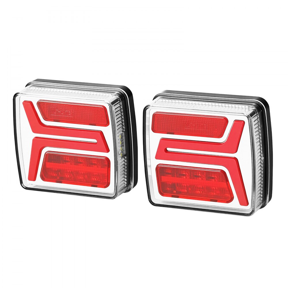VEVOR Trailer Lights, 2PCS 12V Square LED Magnetic Wireless Trailer Tail Lights Kit with Stop Brake Turn Tail License Plate Lamp, Waterproof Tow Lighting Kit for Boat Truck Camper RV Tractor Caravan