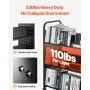 VEVOR 3-Tier Rolling Book Cart Double Sided W-Shaped Shelves Book Truck in Black