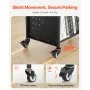 VEVOR 3-Tier Rolling Book Cart Double Sided W-Shaped Shelves Book Truck in Black