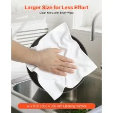 VEVOR 50 Pack White Microfiber Cleaning Cloth, 12 x 12 in Premium Microfiber Towels, Lint-Free and Scratch-Free, Absorbent Cleaning Rags for Car, Household, Kitchen, Window,  SPA, Hotel & Bathroom