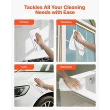 VEVOR 50 Pack White Microfiber Cleaning Cloth, 12 x 12 in Premium Microfiber Towels, Lint-Free and Scratch-Free, Absorbent Cleaning Rags for Car, Household, Kitchen, Window,  SPA, Hotel & Bathroom