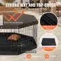 VEVOR Dog Playpen, 8 Panels Foldable Metal Dog Exercise Pen with Top Cover and Bottom Pad, 61 cm H Pet Fence Puppy Crate Kennel, Indoor Outdoor Dog Pen for Small Medium Pets, for Camping, Yard