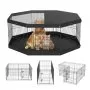 VEVOR Dog Playpen, 8 Panels Foldable Metal Dog Exercise Pen with Top Cover and Bottom Pad, 61 cm H Pet Fence Puppy Crate Kennel, Indoor Outdoor Dog Pen for Small Medium Pets, for Camping, Yard