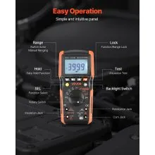 VEVOR Digital Multimeter, 4000-Count TRMS Voltmeter Ohmmeter, 1000V AC/DC Voltage Tester with Switchable Auto/Manual Range for Voltage, Resistance, and Continuity Measurment
