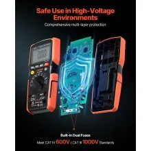 VEVOR Digital Multimeter 6000-Count TRMS Voltmeter Current Tester Auto-Ranging