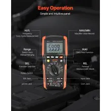 VEVOR Digital Multimeter 6000-Count TRMS Voltmeter Current Tester Auto-Ranging