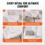 VEVOR Nursery Rocking Chair, 250 lbs Weight Capacity Teddy Fabric Upholstered Glider Rocker Chair with Soft Seat and High Backrest, Nursing Chair for Nursery, Bedroom, Living Room, Ivory White