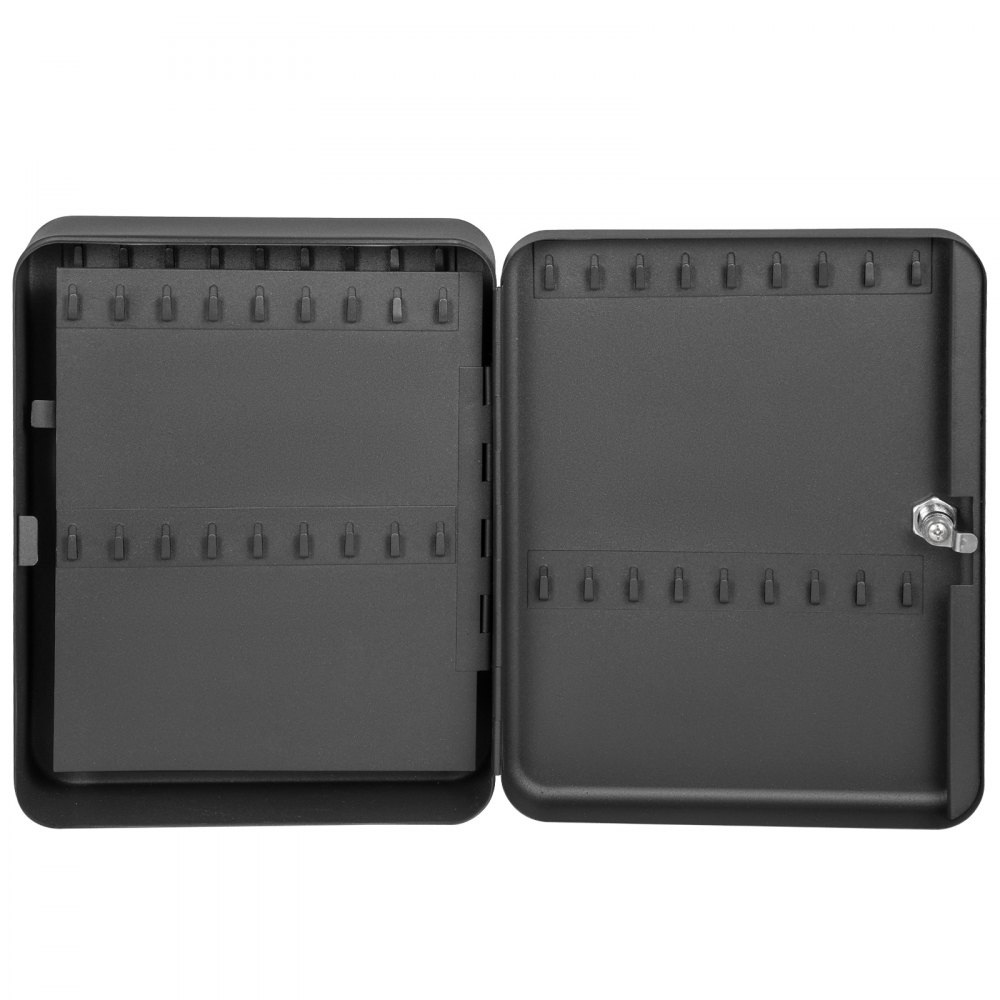 VEVOR Key Cabinet, 72 Position, Q235 Steel Key Lock Box with 72 Key Hooks, Tags & 2 Keys, Wall Mount Key Storage Cabinet for Office, Hotel, Bank, Black