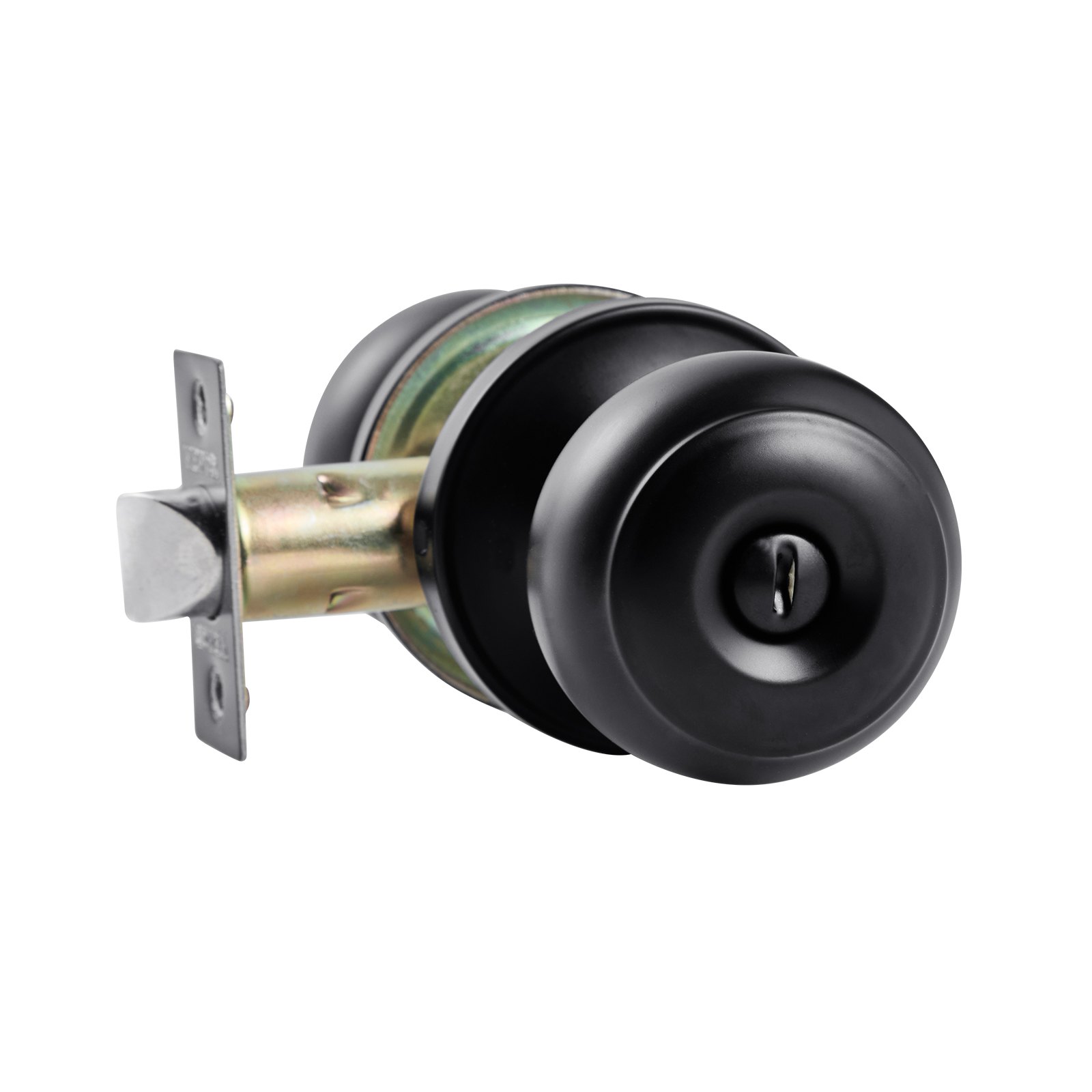 VEVOR 6 Pack Black Door Knobs, Privacy Door Knob with Round Ball, Keyless Exterior & Thumb Turn Lock Interior, All Metal Doorknobs Hardware, Matte Black Modern Design for Bedroom & Bathroom