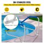 VEVOR Pool Handrail, 49.4 x 34" Swimming Pool Stair Rail, 304 Stainless Steel Stair Pool Hand Rail Rated 375lbs Load Capacity, Pool Rail with Quick Mount Base Plate, and Complete Mounting Accessories