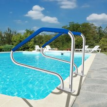 VEVOR Swimming Pool Handrail Ladder Handrail Stainless Steel Rail w/ Base Plate