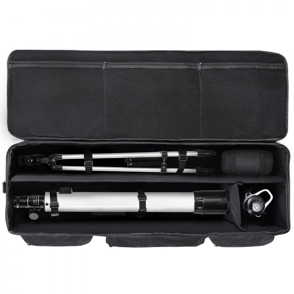 VEVOR Telescope Case, 1035 mm, Telescope Large Storage Bag with Fixed Buckles, Multi-Pocket & Detachable Divider, Shock-Absorbent Telescope Carrying Bag for Optical Tube & Tripod, Counterweight Pocket