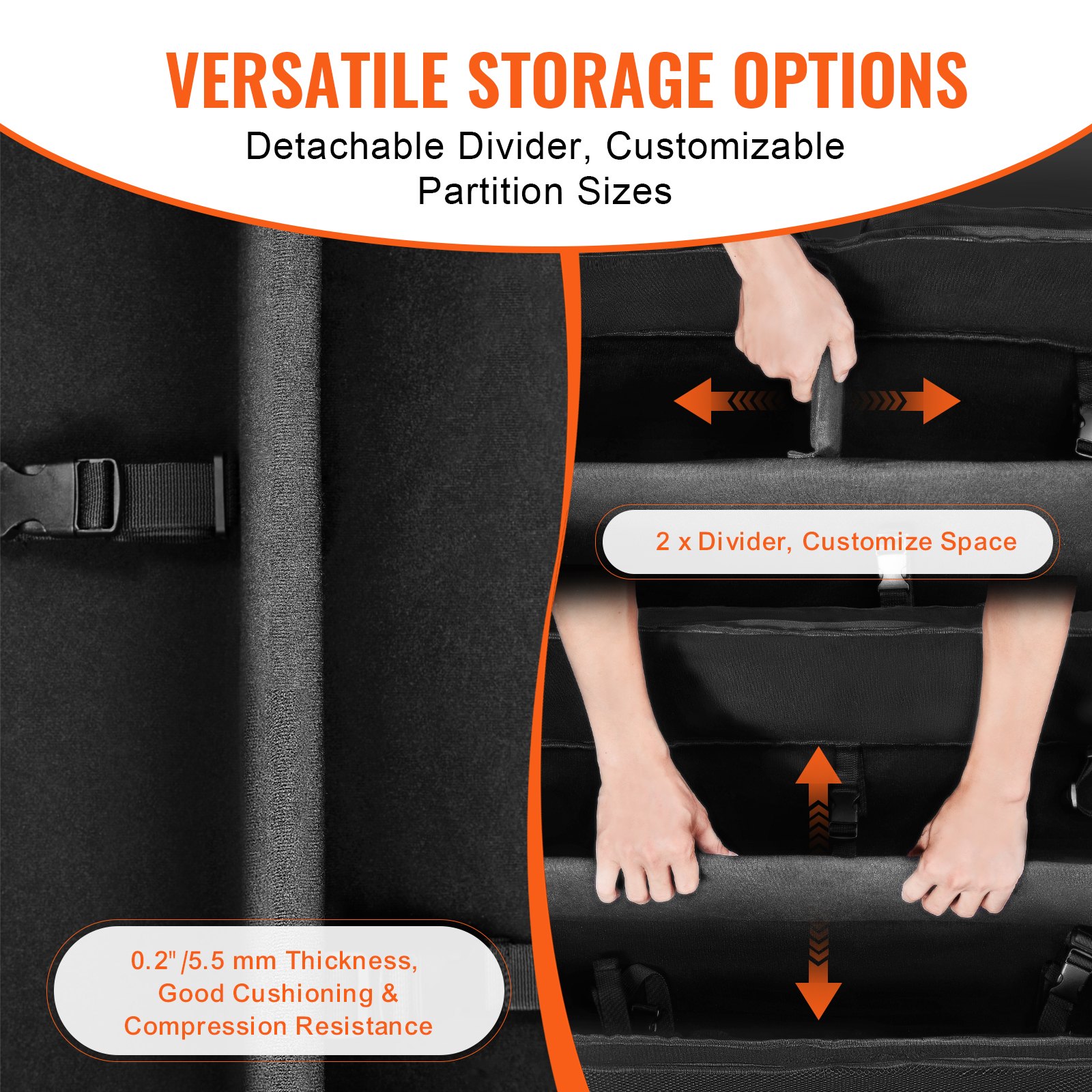 VEVOR Telescope Case, 1035 mm, Telescope Large Storage Bag with Fixed Buckles, Multi-Pocket & Detachable Divider, Shock-Absorbent Telescope Carrying Bag for Optical Tube & Tripod, Counterweight Pocket