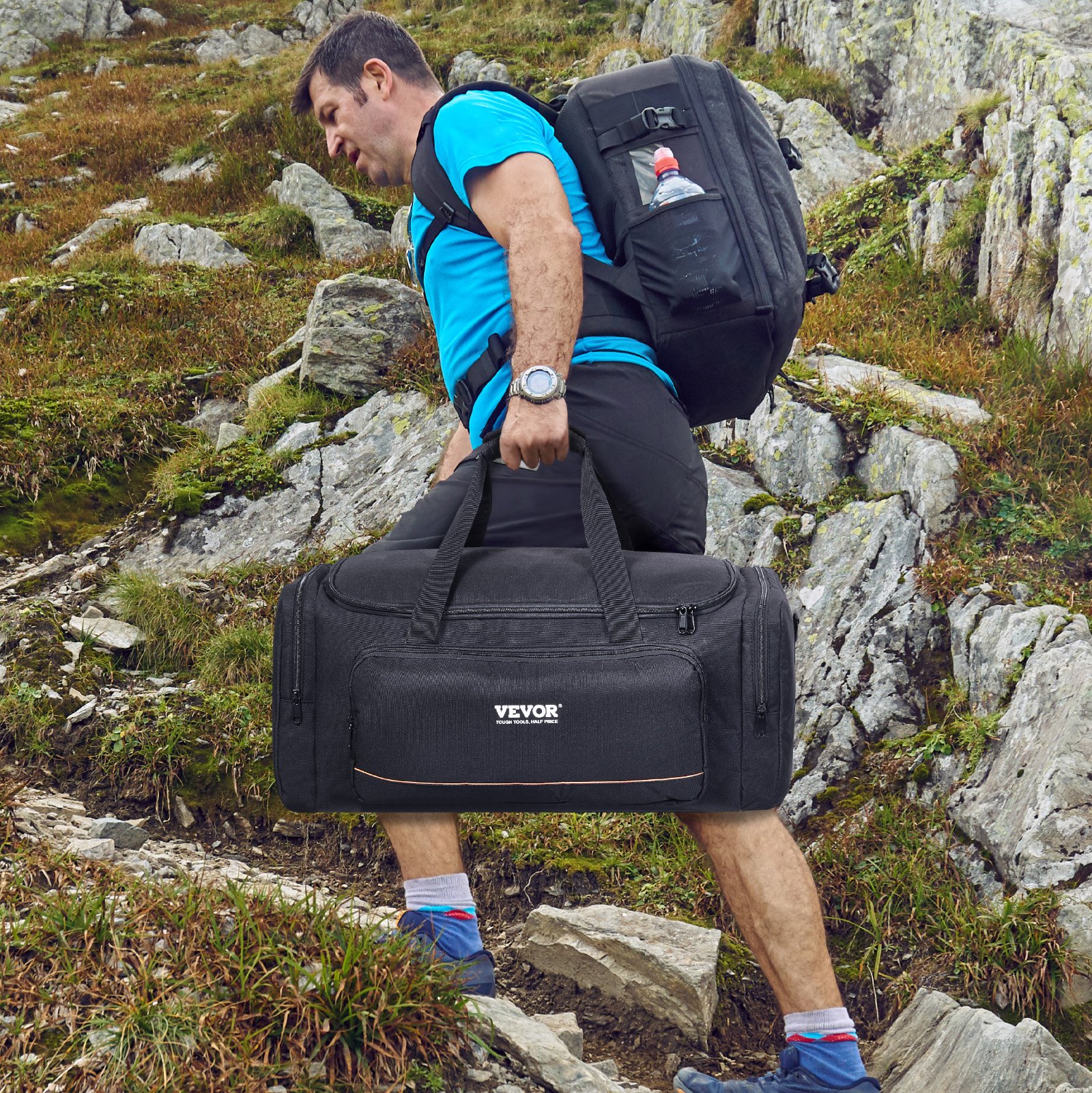 Pouzdro na dalekohled VEVOR, 560 mm, úložné pouzdro na dalekohled s pevnými přezkami, více kapsami a odnímatelnou přepážkou pro dalekohled, nárazuvzdorné pouzdro na přenášení dalekohledu pro snadné upevnění optického tubusu a stativu