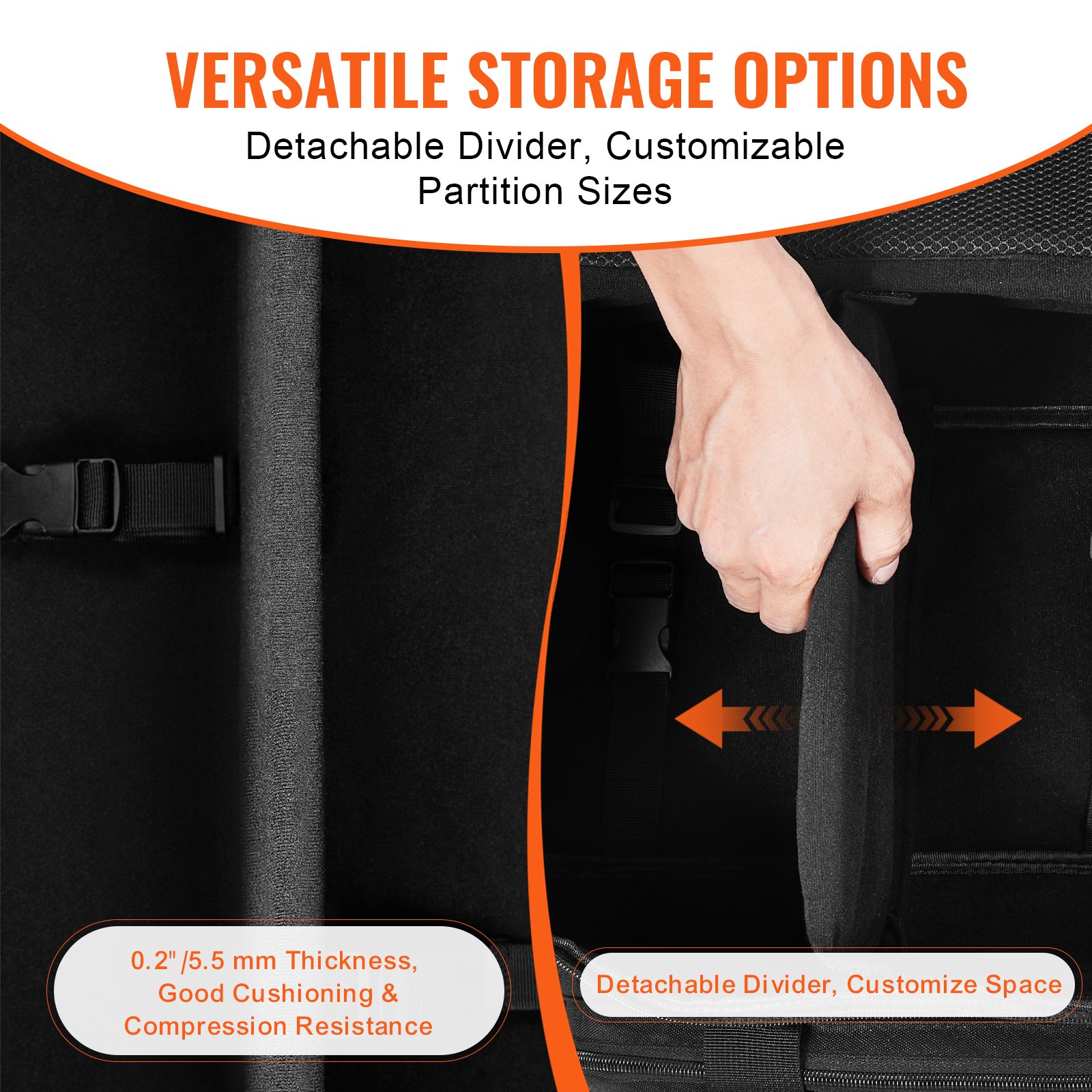 VEVOR Telescope Case, 560 mm, Telescope Storage Bag with Fixed Buckles, Multi-Pocket & Detachable Divider for Telescope, Shock-Absorbent Telescope Carrying Case to Easily Secure Optical Tube & Tripod