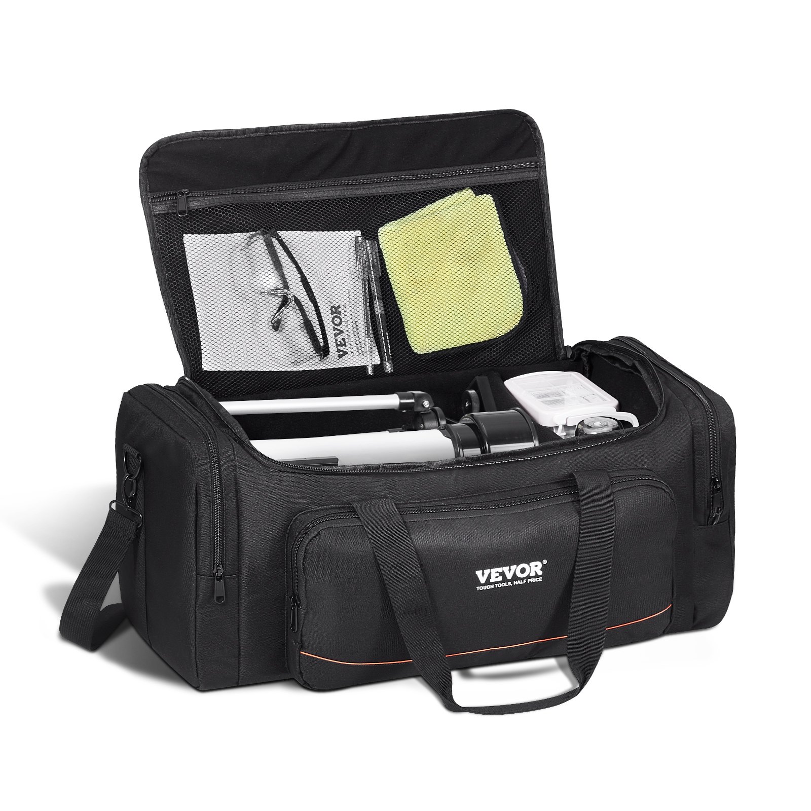VEVOR Telescope Case, 560 mm, Telescope Storage Bag with Fixed Buckles, Multi-Pocket & Detachable Divider for Telescope, Shock-Absorbent Telescope Carrying Case to Easily Secure Optical Tube & Tripod