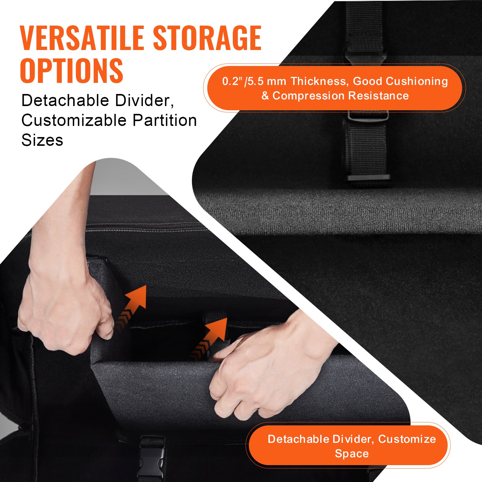 VEVOR Telescope Case, 762 mm, Telescope Storage Bag with Fixed Buckles, Multi-Pocket and Detachable Divider, Shock-Absorbent Telescope Carrying Case for Optical Tube & Tripod, Counterweight Pocket