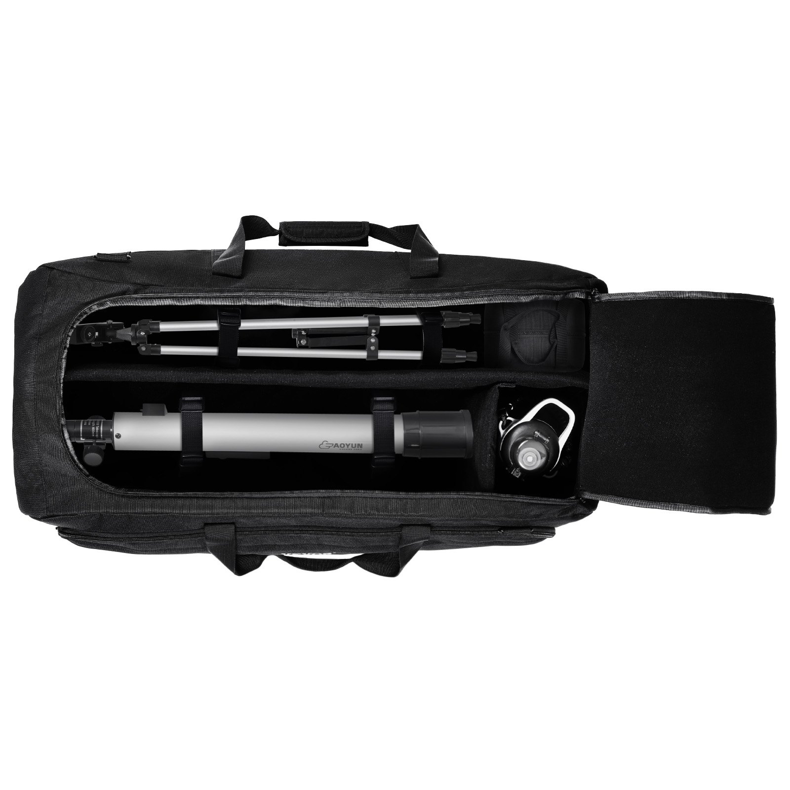 VEVOR Telescope Case, 770 mm, Telescope Storage Bag with Fixed Buckles, Multi-Pocket and Detachable Divider, Shock-Absorbent Telescope Carrying Case for Optical Tube & Tripod, Counterweight Pocket