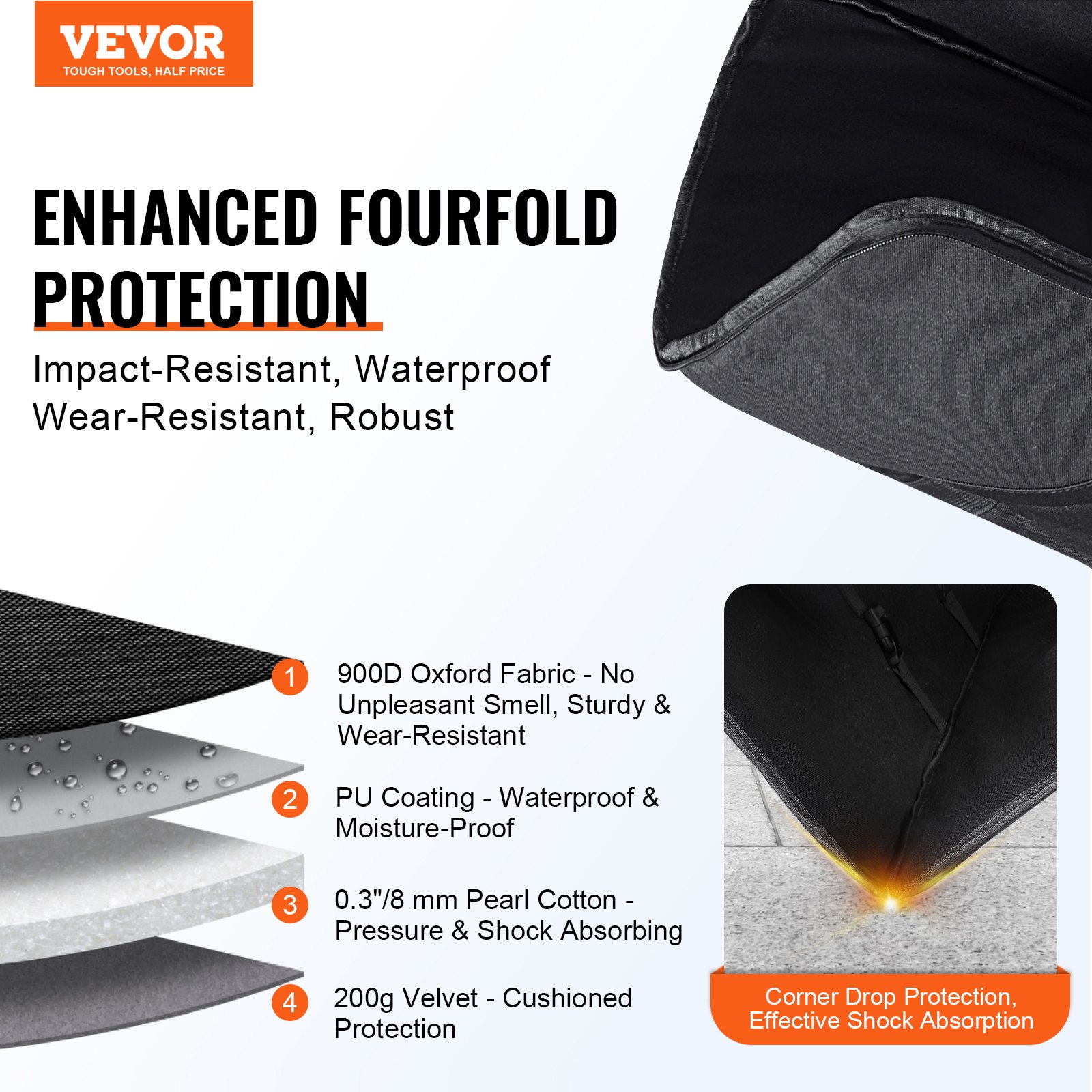 VEVOR Telescope Case, 760 mm, Telescope Storage Backpack with Secure Strap, Pockets and Cozy Shoulder Traps, Shock-Absorbent Telescope Carrying Case for Optical Tube & Tripod, Counterweight Pocket