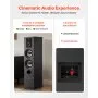 VEVOR Floorstanding Speaker, 3-Way, Floor-Standing Tower Speaker with 19.05 mm&25.4 mm Tweeter, Dual 133.35 mm Woofers, 145W Peak, 70Hz–20kHz Frequency Response, MDF Enclosure, for Home Audio, Single