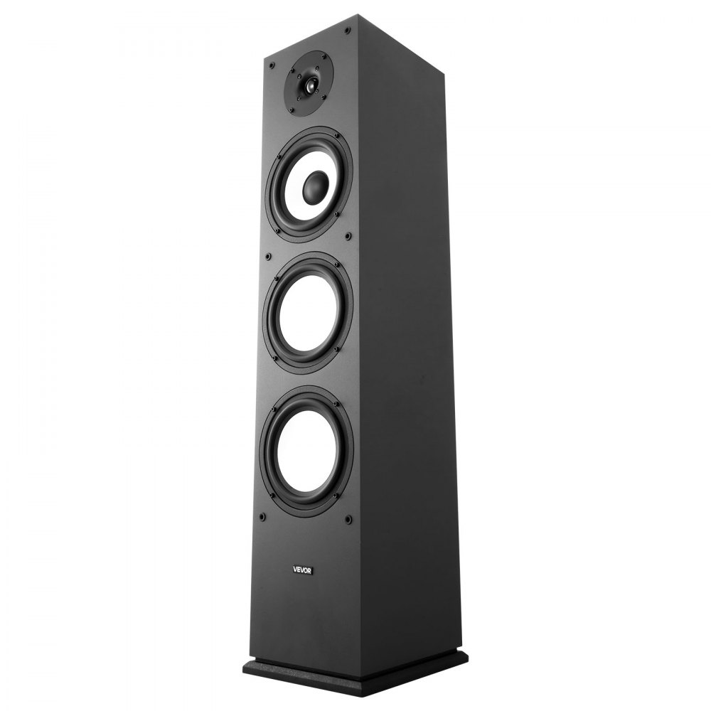 VEVOR Passive Floorstanding Speaker, 2-Way, Floor-Standing Tower Speaker with 25.4 mm Tweeter, 165.1 mm Woofer, 200W Peak Power, 70Hz–20kHz Frequency Response, Durable MDF Enclosure, for Home Audio, Single