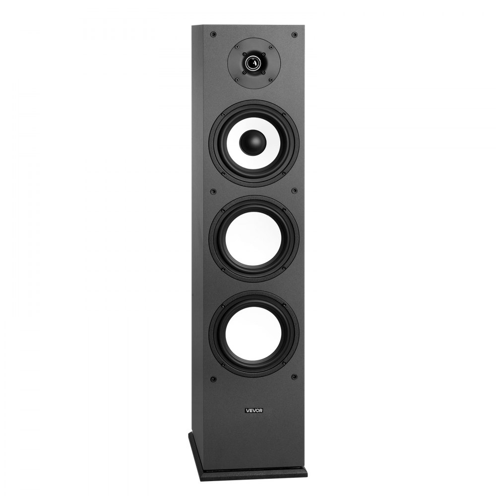 VEVOR Passive Floorstanding Speaker, 2-Way, Floor-Standing Tower Speaker with 25.4 mm Tweeter, 165.1 mm Woofer, 200W Peak Power, 70Hz–20kHz Frequency Response, Durable MDF Enclosure, for Home Audio, Single