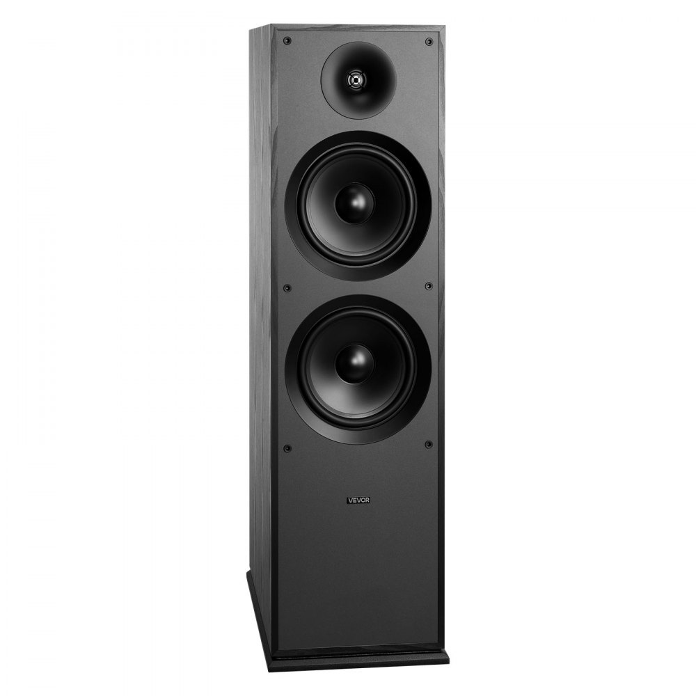 VEVOR Floorstanding Speaker, 2-Way, Floor-Standing Tower Speaker with 25.4 mm Tweeter, Dual 203.2 mm Woofers, 600W Peak, 50Hz–20kHz Frequency Response, Durable MDF Enclosure, for Home Audio, Single