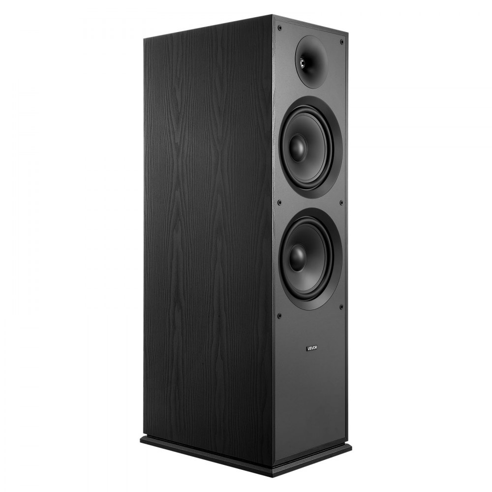 VEVOR Floorstanding Speaker, 2-Way, Floor-Standing Tower Speaker with 25.4 mm Tweeter, Dual 203.2 mm Woofers, 600W Peak, 50Hz–20kHz Frequency Response, Durable MDF Enclosure, for Home Audio, Single
