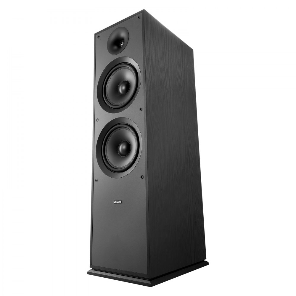 VEVOR Floorstanding Speaker, 2-Way, Floor-Standing Tower Speaker with 1-Inch Tweeter, Dual 8-Inch Woofers, 600W Peak Power, 50Hz–20kHz Frequency Response, Durable MDF Enclosure, for Home Audio, Single