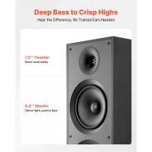 VEVOR Floorstanding Speaker 2-Way Floor-Standing Tower Speaker 600W Peak Single