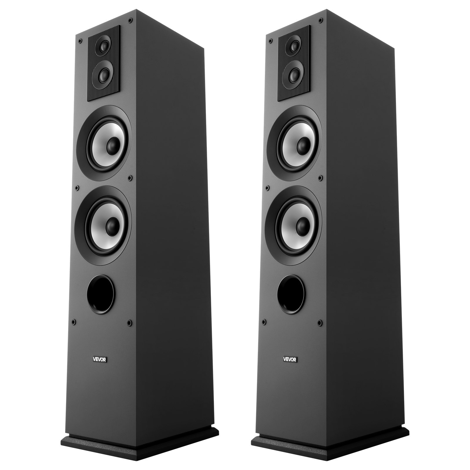 VEVOR Passive Floorstanding Speakers Pair, 3-Way, Floor-Standing Tower Speakers, 19.05 mm&25.4 mm Tweeter, Dual 133.35 mm Woofers, 145W Peak Power, 70Hz–20kHz Frequency Response, MDF Enclosure, for Home Audio