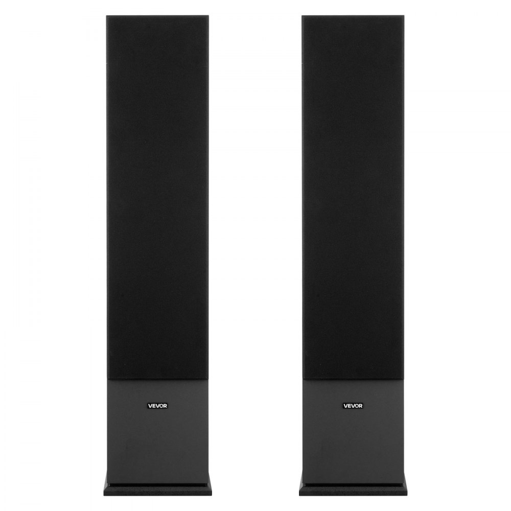 VEVOR Floorstanding Speakers, 2-Way, Floor-Standing Tower Speakers with 25.4 mm Tweeter, Dual 165.1 mm Woofers, 400W Peak, 65Hz–20kHz Frequency Response, Durable MDF Enclosure, for Home Audio, Pair