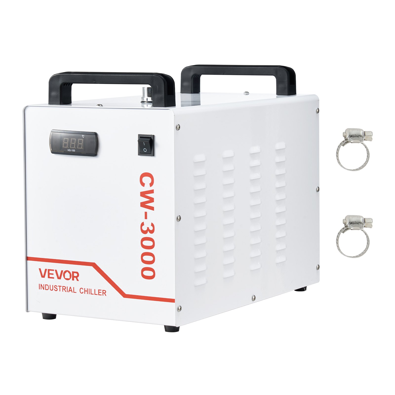 VEVOR Industrial Water Cooler CW-3000, Air-Cooled Cooling System with 9 L Water Tank, Maximum Flow Rate 10 L/min, with High-Speed Fan, for 40–60W Engraving Machines